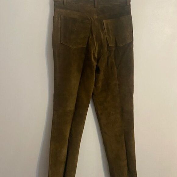 Brandon Thomas Brown suede pants, size 10 - Picture 2 of 3